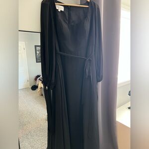Black long sleeve Bridesmaid Dress